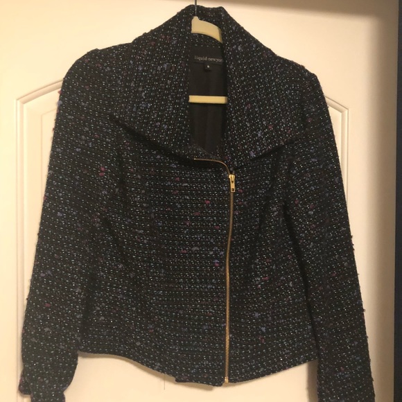 Multi-colored Blue blazer with zipper - Picture 1 of 3
